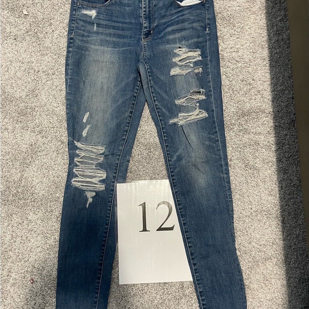 Distressed Blue Women's Jeans AE